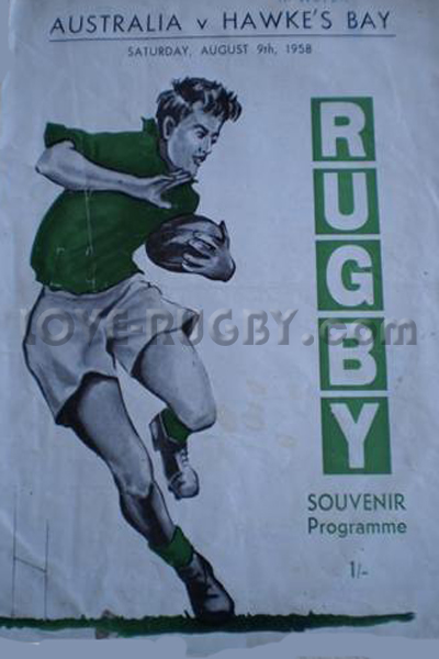 1958 Hawke's Bay v Australia  Rugby Programme